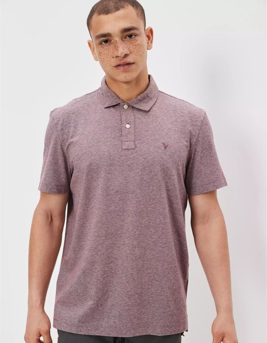 Polos American Eagle AE Super Soft Legend Jersey Bordeaux Homme | JCO-87445306